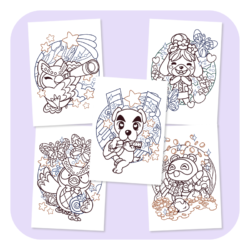 Villager Crossing Colouring Pages – Set of 15 Sheets