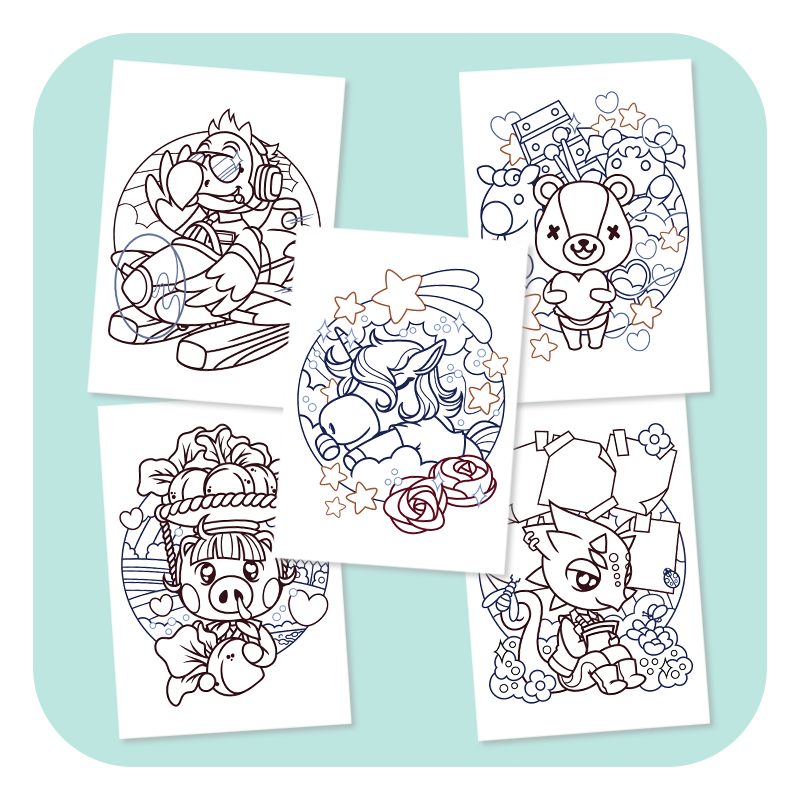 Villager Crossing Colouring Pages - Set of 15 Sheets - Image 3