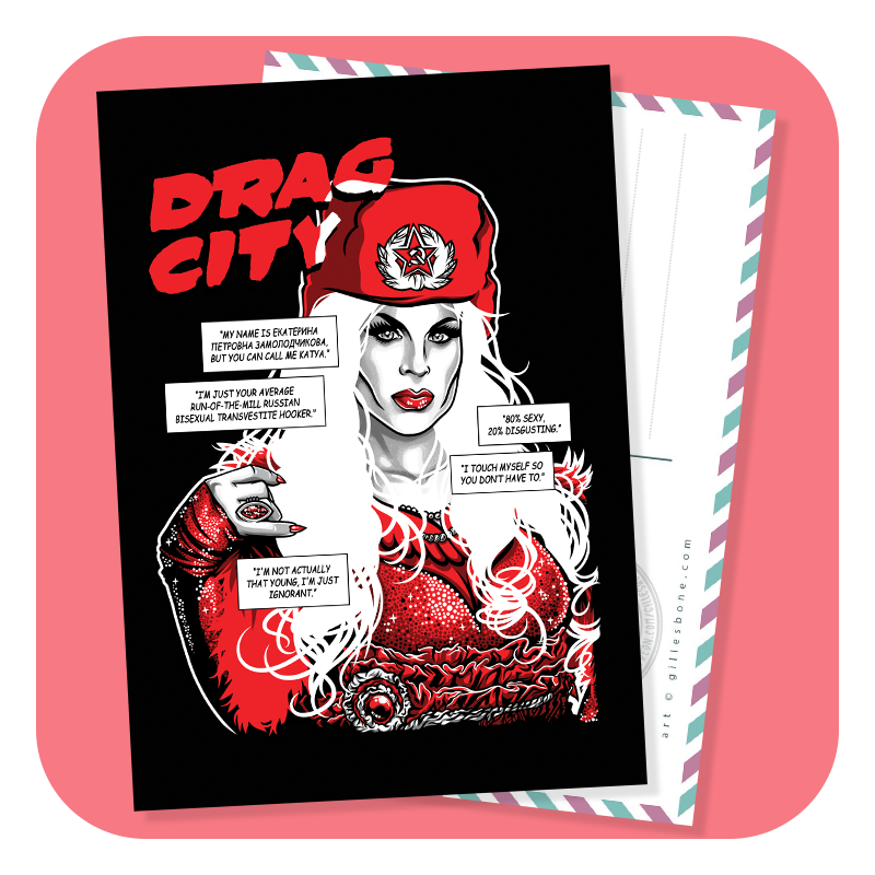 Drag City Katya Zamolodchikova Postcard
