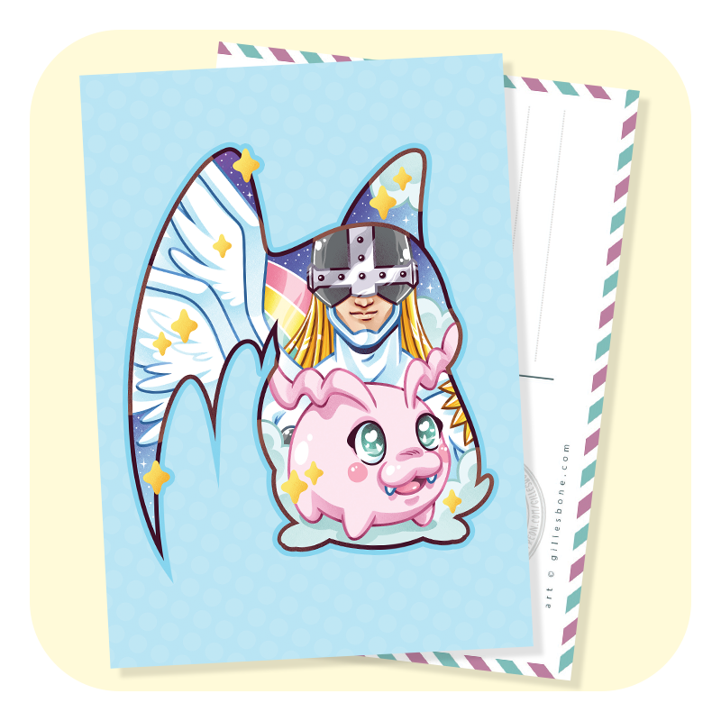 Magical Silhouettes Patamon Postcard