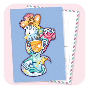 Magical Silhouettes Cheshire Cat Postcard