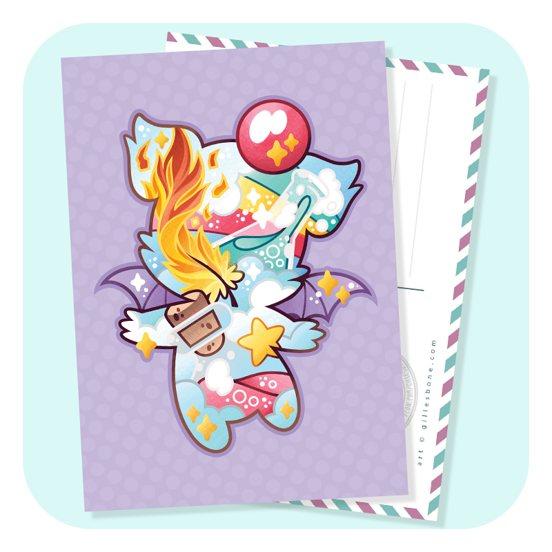 Magical Silhouettes Moogle Postcard