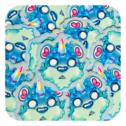 Cubbie Scared Emote Waterproof Sticker
