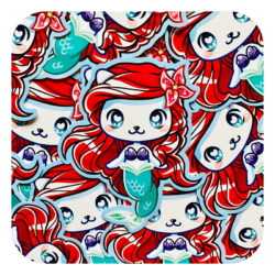Nya Nya Neko Mermaid Ariel Waterproof Sticker