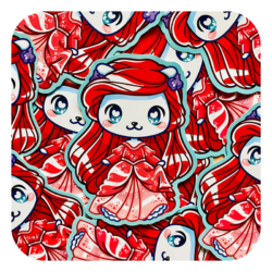 Nya Nya Neko Ariel Pink Gown Waterproof Sticker