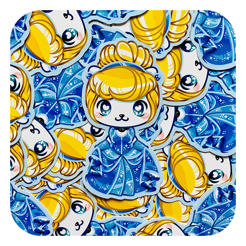 Nya Nya Neko Cinderella Waterproof Sticker