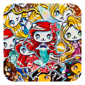 Nya Nya Neko Disney Princess Waterproof Sticker Pack [22 Stickers]
