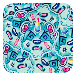 Cubbie Knocked Out Emote Waterproof Sticker