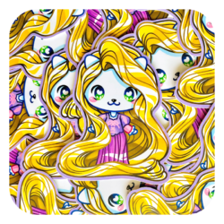 Nya Nya Neko Rapunzel Waterproof Sticker