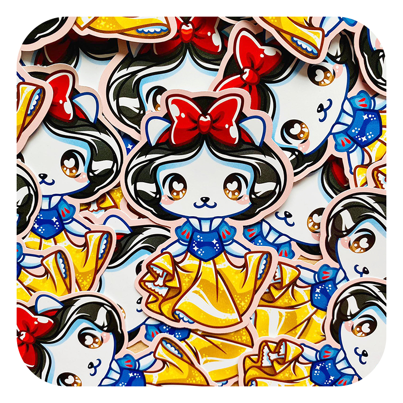 Nya Nya Neko Snow White Waterproof Sticker