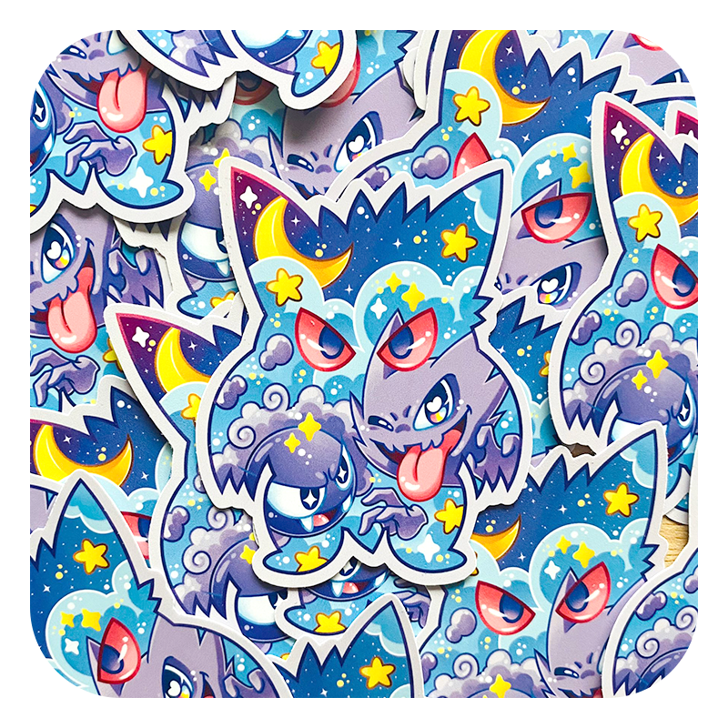 Magical Silhouettes Gengar Waterproof Sticker