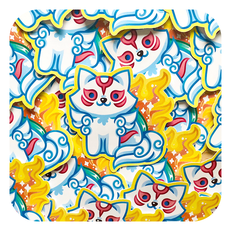 Nekomon Amaterasu Okami Waterproof Sticker