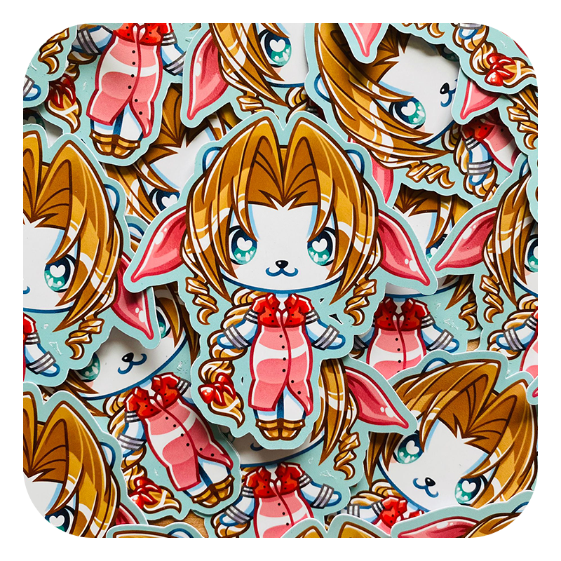 Nya Nya Neko Aerith Waterproof Sticker