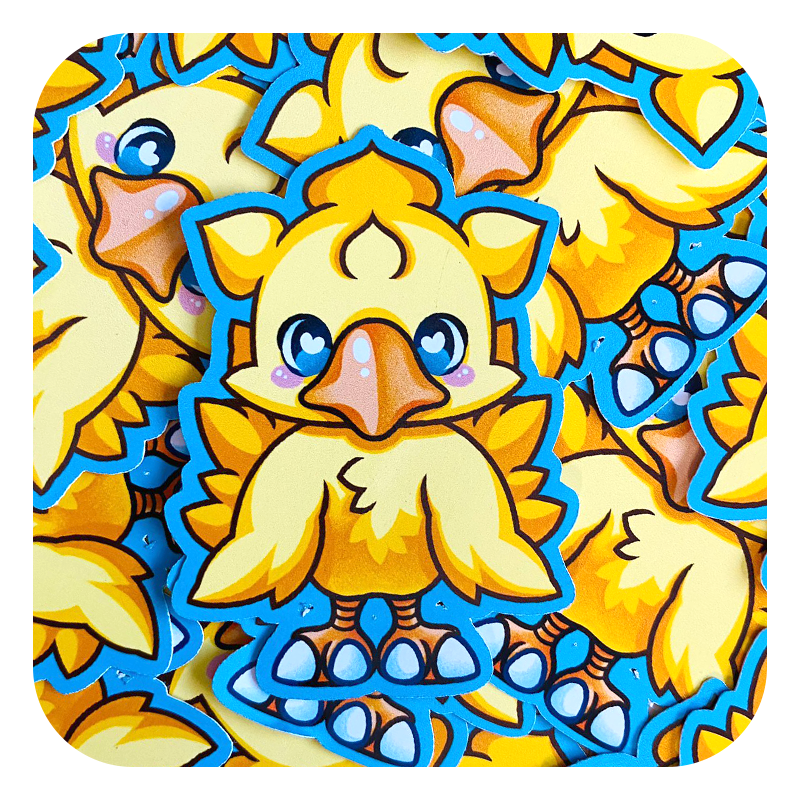 Nya Nya Neko Chocobo Waterproof Sticker