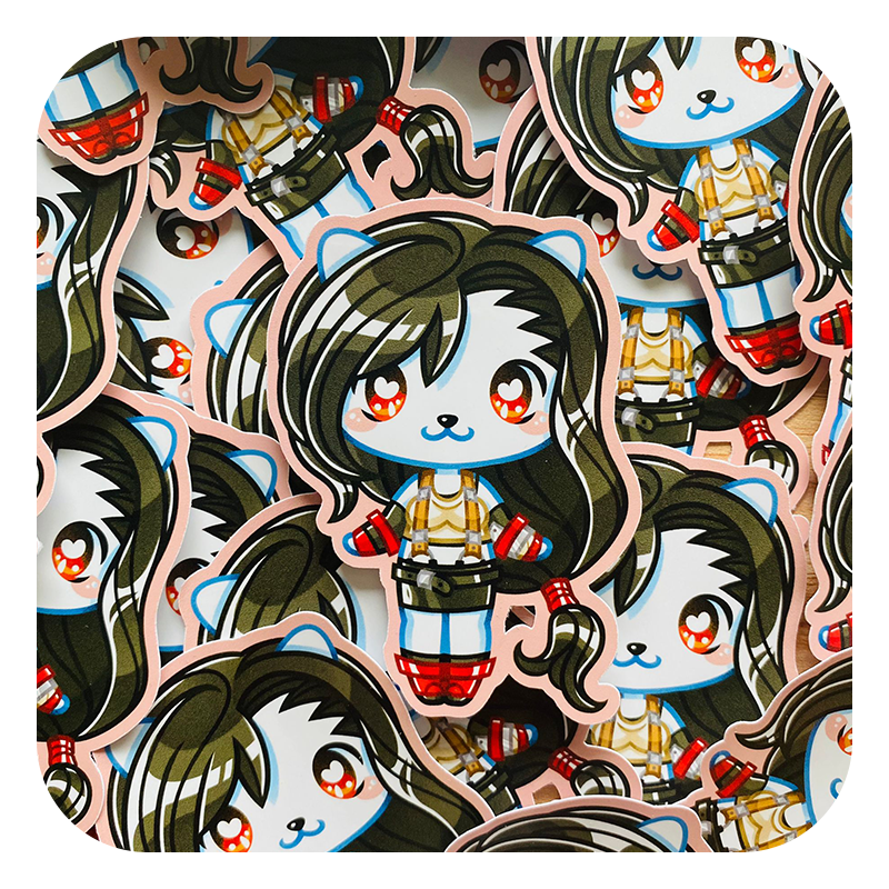 Nya Nya Neko Tifa Waterproof Sticker