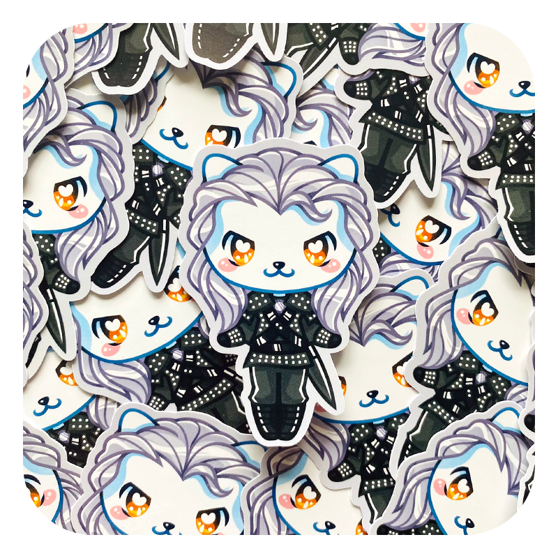 Nya Nya Neko Geralt of Rivia Witcher Waterproof Sticker