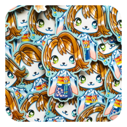 Nya Nya Neko Yuna Waterproof Sticker