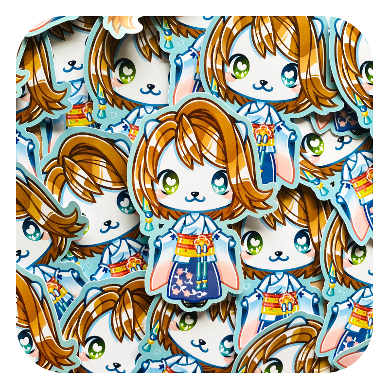 Nya Nya Neko Yuna Waterproof Sticker