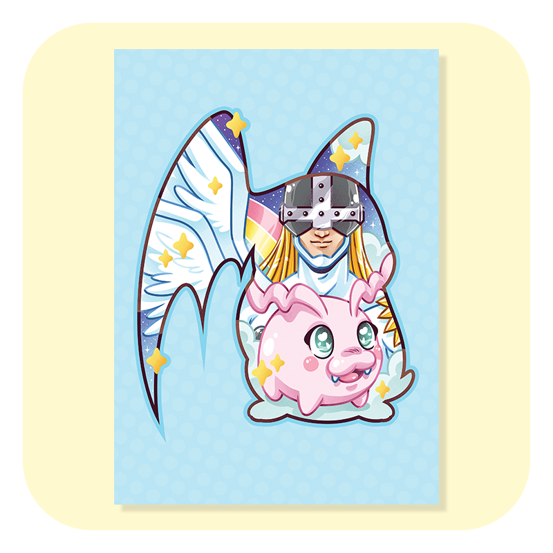 Magical Silhouettes Patamon A4 Print