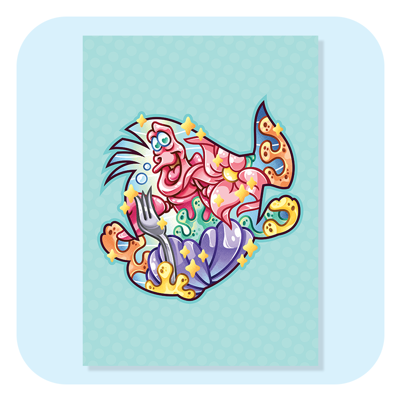 Magical Silhouettes Flounder A4 Print
