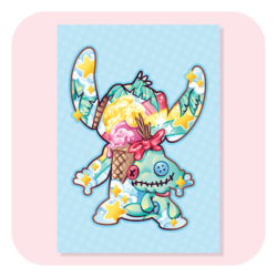 Magical Silhouettes Stitch A4 Print