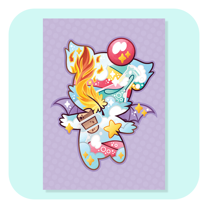 Magical Silhouettes Moogle A4 Print