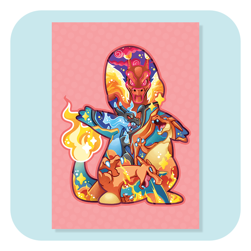 Magical Silhouettes Charmander A4 Print