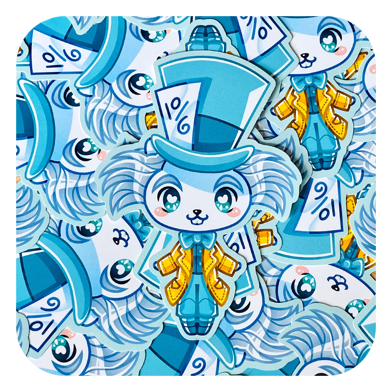 Nya Nya Neko Mad Hatter Waterproof Sticker