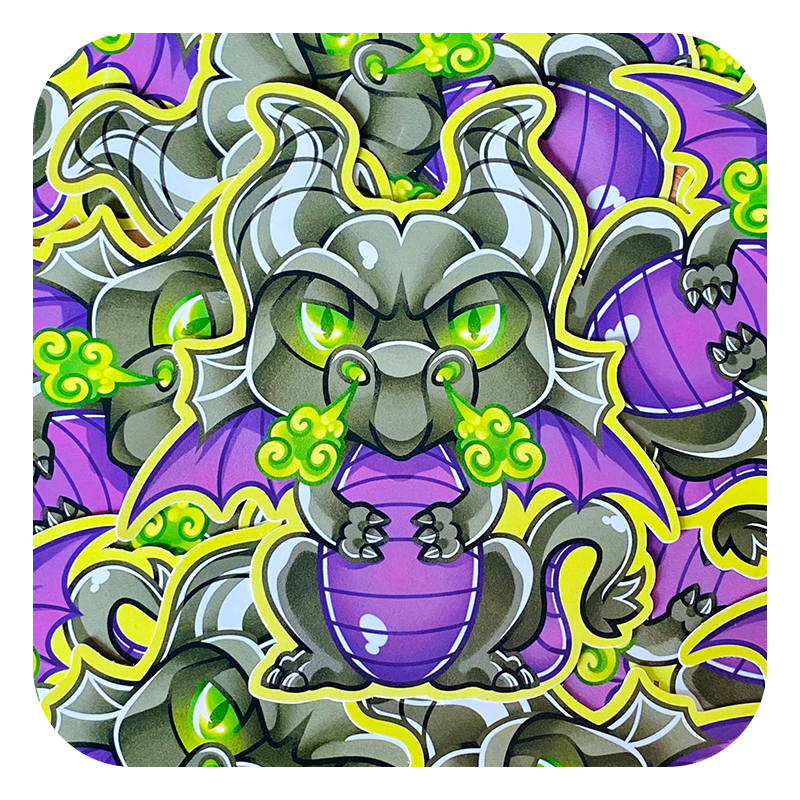 Nya Nya Neko Maleficent Dragon Waterproof Sticker