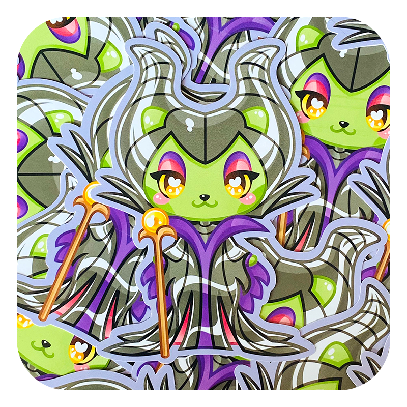 Nya Nya Neko Maleficent Waterproof Sticker