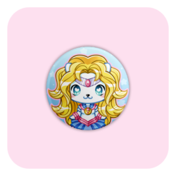 Nya Nya Neko Saban Moon Badge Button