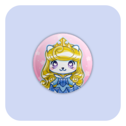 Nya Nya Neko Aurora Blue Gown Badge Button