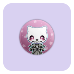 Nya Nya Neko Jack Skellington Badge Button