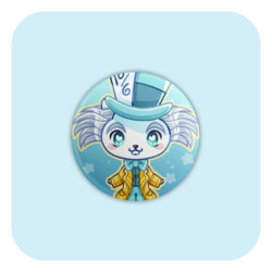 Nya Nya Neko Mad Hatter Badge Button