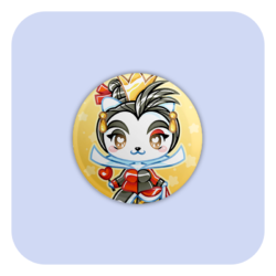Nya Nya Neko Queen of Hearts Badge Button
