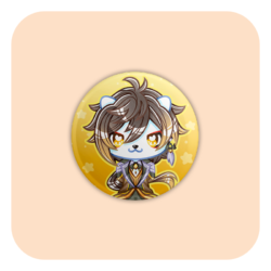 Nya Nya Neko Zhongli Badge Button