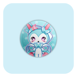 Nya Nya Neko Shiny Sylveon Badge Button