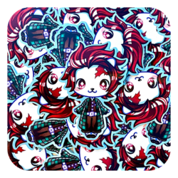 Nya Nya Neko Tanjiro Waterproof Sticker