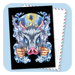 Demon Slayer Beast Breathing 3rd Form Devour Postcard