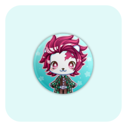 Nya Nya Neko Tanjiro Badge Button