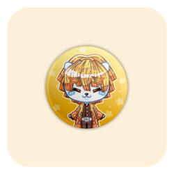 Nya Nya Neko Zenitsu Badge Button