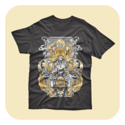 Sailor Moon Dark Side Of The Moon Gold Black Version T-Shirt
