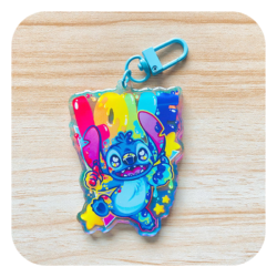 Stitch Says Love Acrylic Keyring