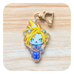 Nya Nya Neko Cloud Strife Acrylic Keyring