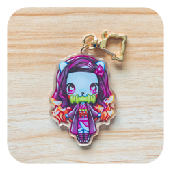 Nya Nya Neko Nezuko Acrylic Keyring