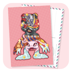 Magical Silhouettes Agumon Postcard
