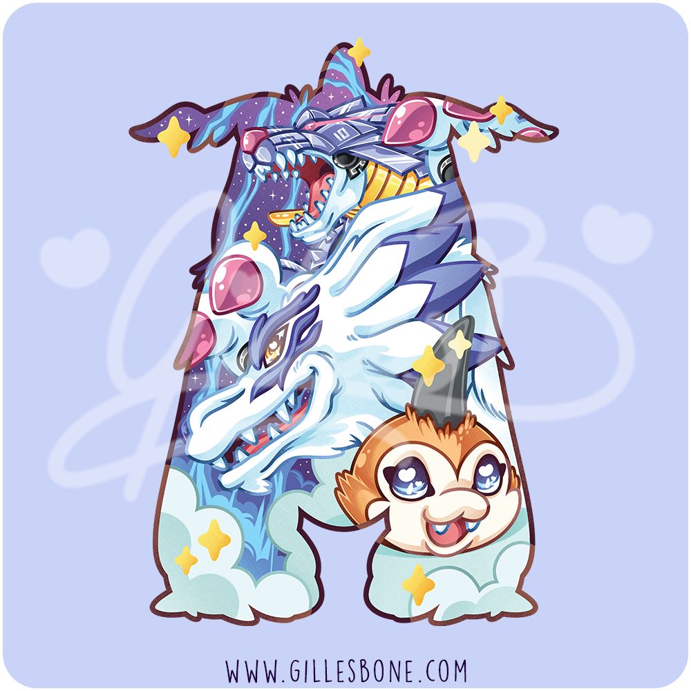Magical Silhouettes Gabumon T-Shirt - Image 2