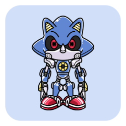 Nya Nya Neko Metal Sonic Enamel Pin [Sonic Cage Dome Collab]