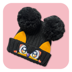 Black Hedgehog Beanie Hat