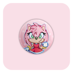 Nya Nya Neko Amy Rose Badge Button